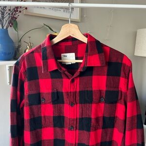 Tilley Buffalo Plaid Button-Up Shirt M-L Size